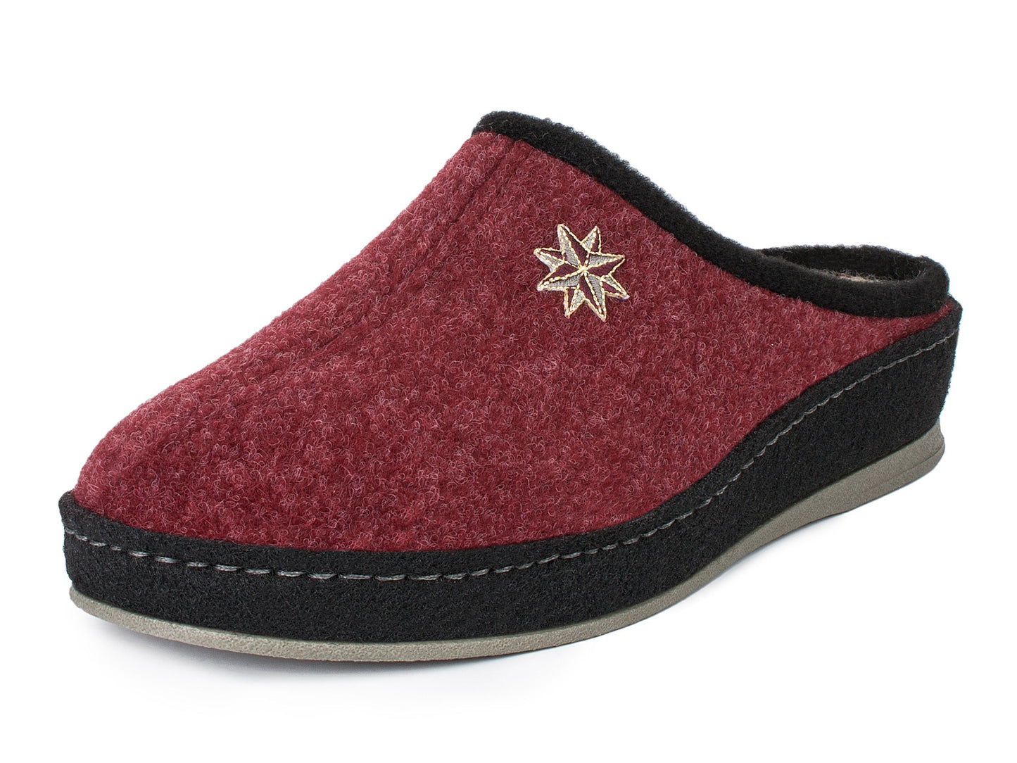Schawos Damen Filz Hausschuh Lisa, warm gefüttert