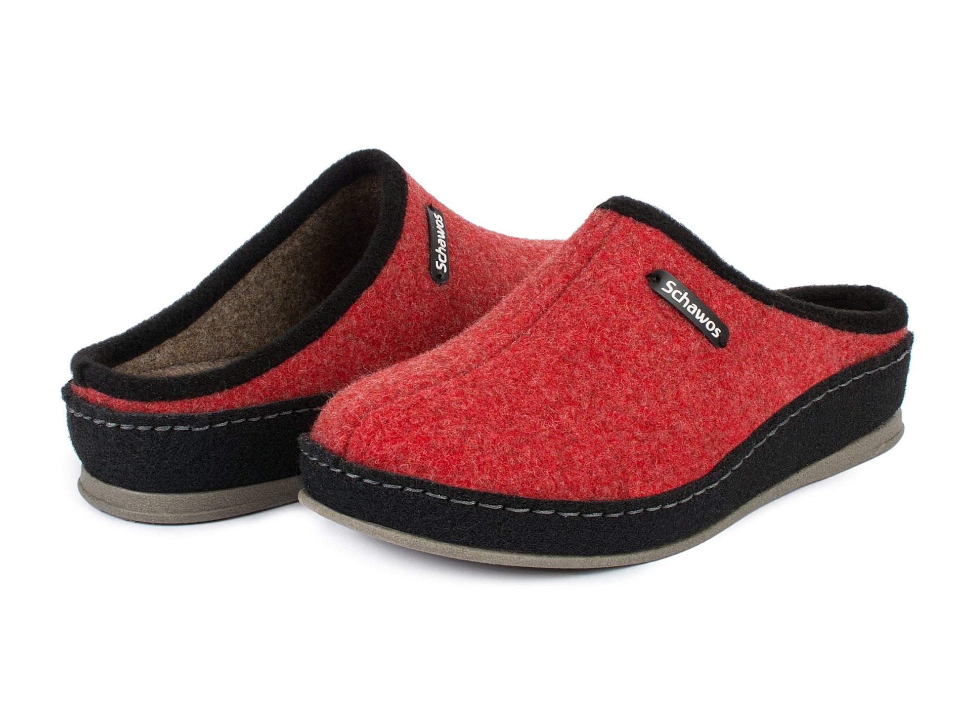 Schawos Damen Filz Hausschuh 2 - farbig, ungefüttert - schawos - shop.de