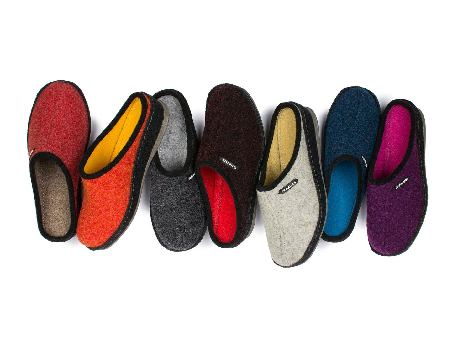 Schawos Damen Filz Hausschuh 2 - farbig, ungefüttert - schawos - shop.de