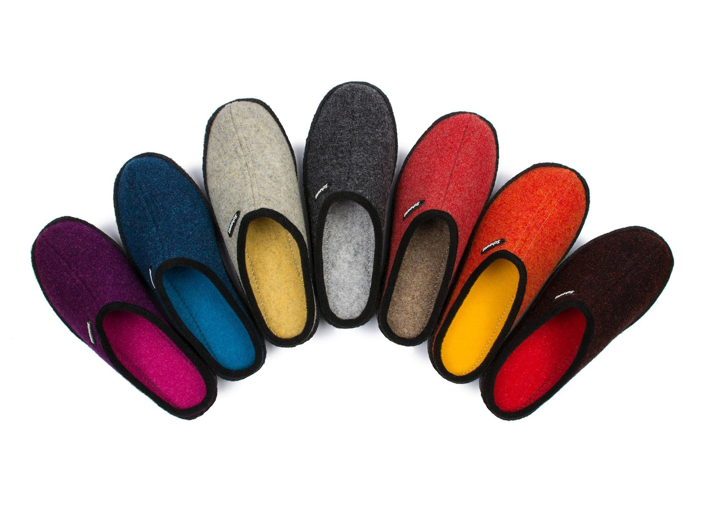 Schawos Damen Filz Hausschuh 2 - farbig, ungefüttert - schawos - shop.de