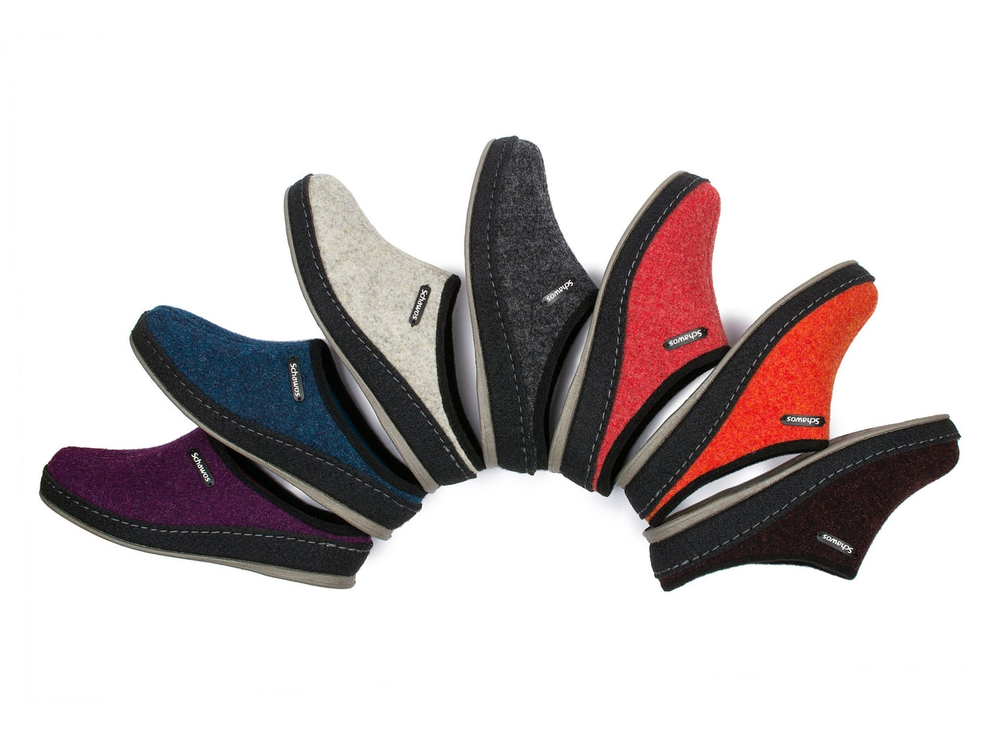 Schawos Damen Filz Hausschuh 2 - farbig, ungefüttert - schawos - shop.de