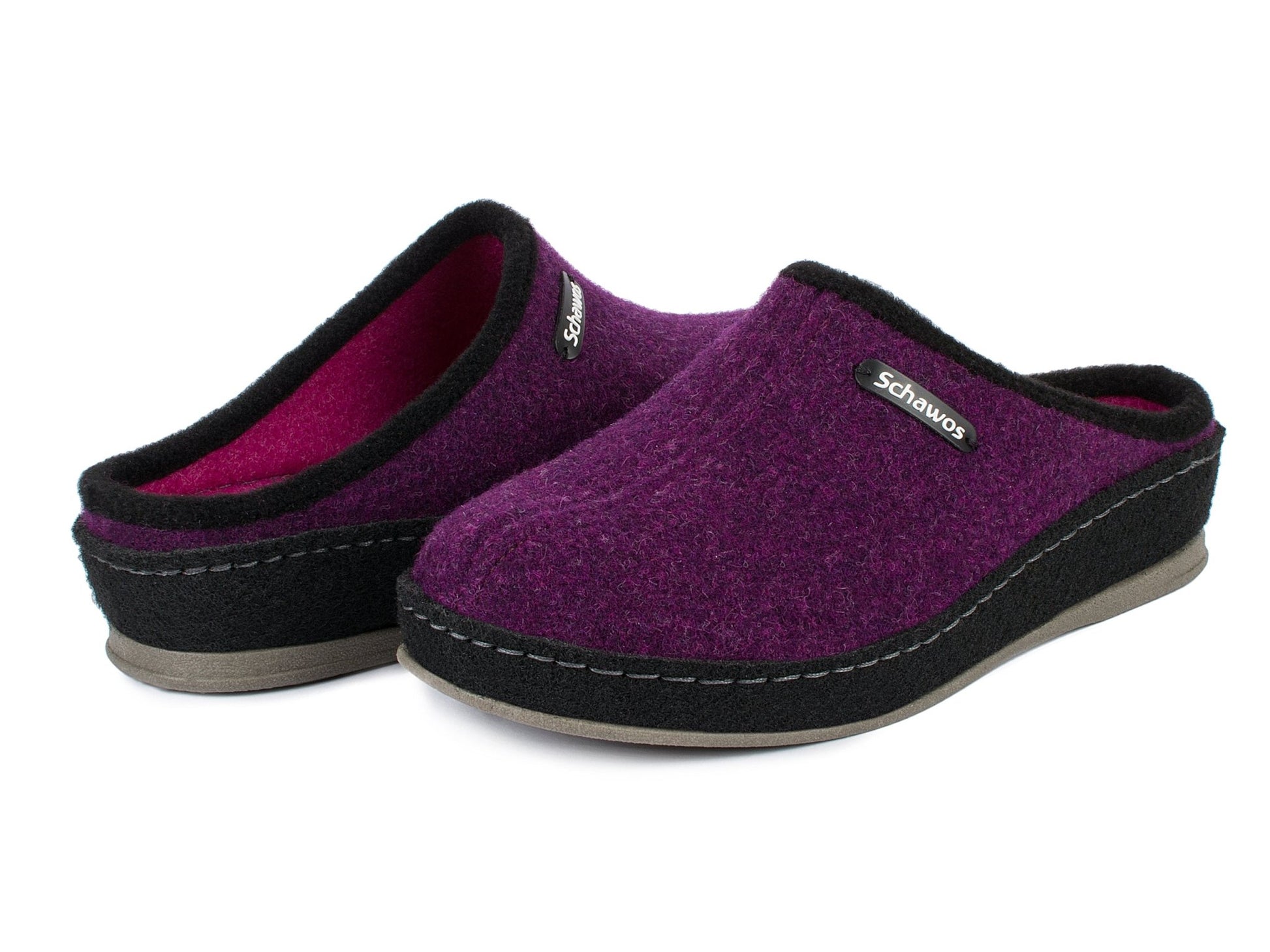 Schawos Damen Filz Hausschuh 2 - farbig, ungefüttert - schawos - shop.de