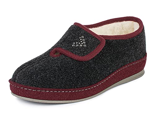 Schawos Damen Filz Hausschuh Johanna, warm gefüttert - schawos - shop.de