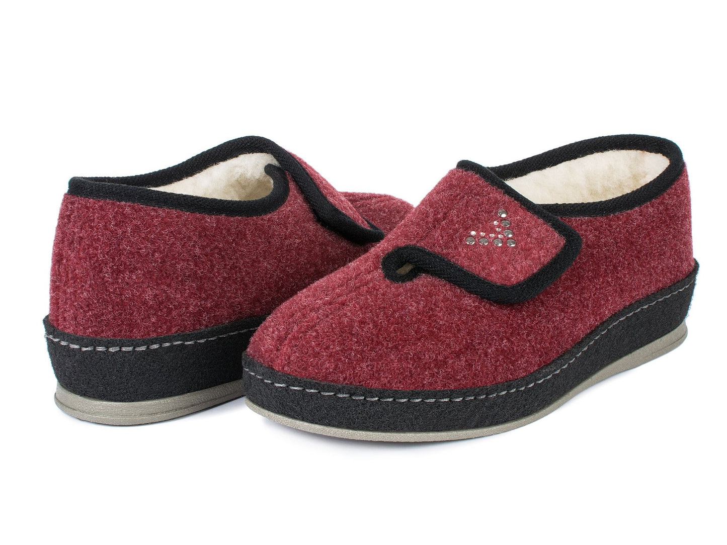 Schawos Damen Filz Hausschuh Johanna, warm gefüttert - schawos - shop.de