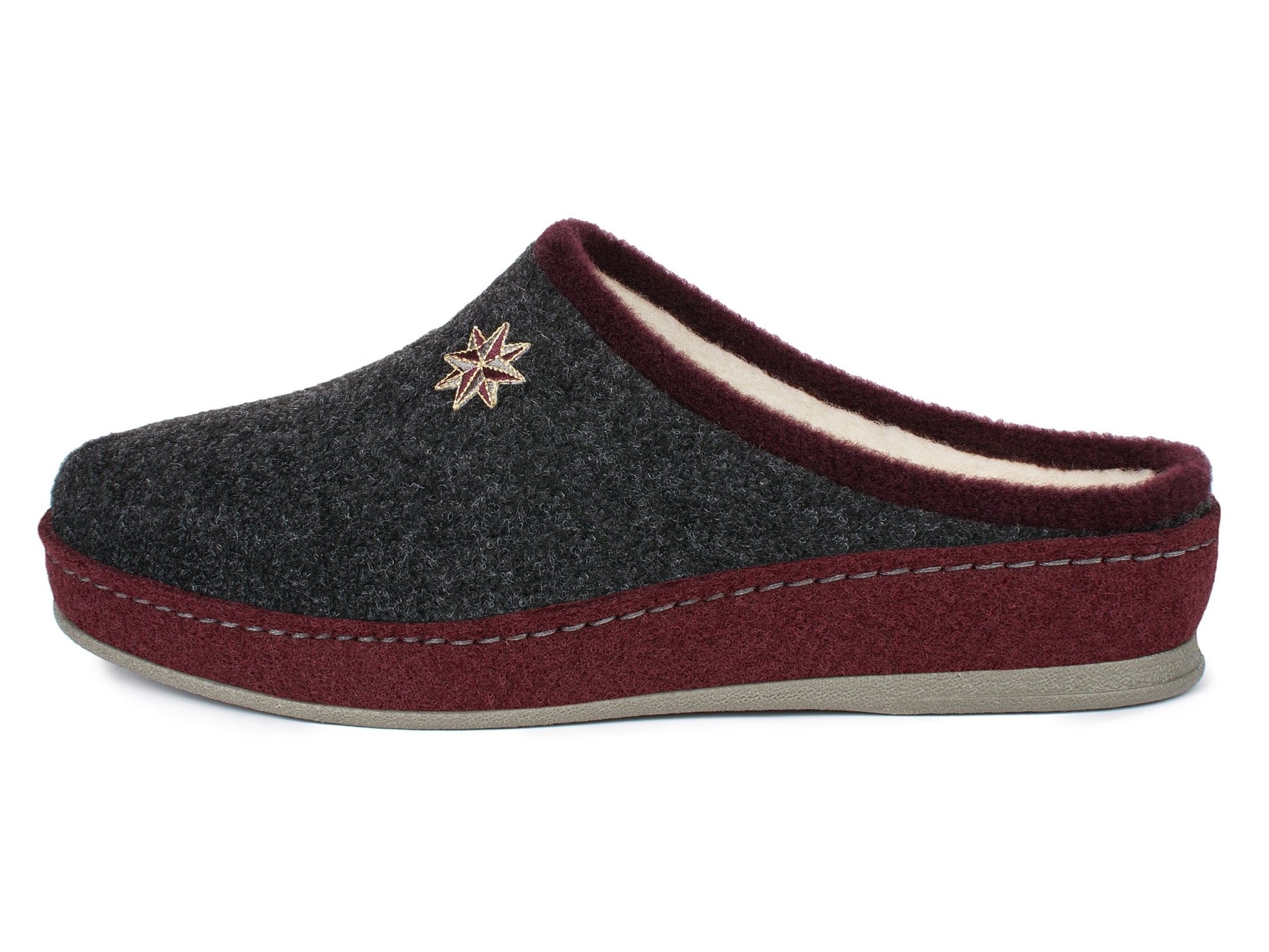 Schawos Damen Filz Hausschuh Lisa, warm gefüttert - schawos - shop.de