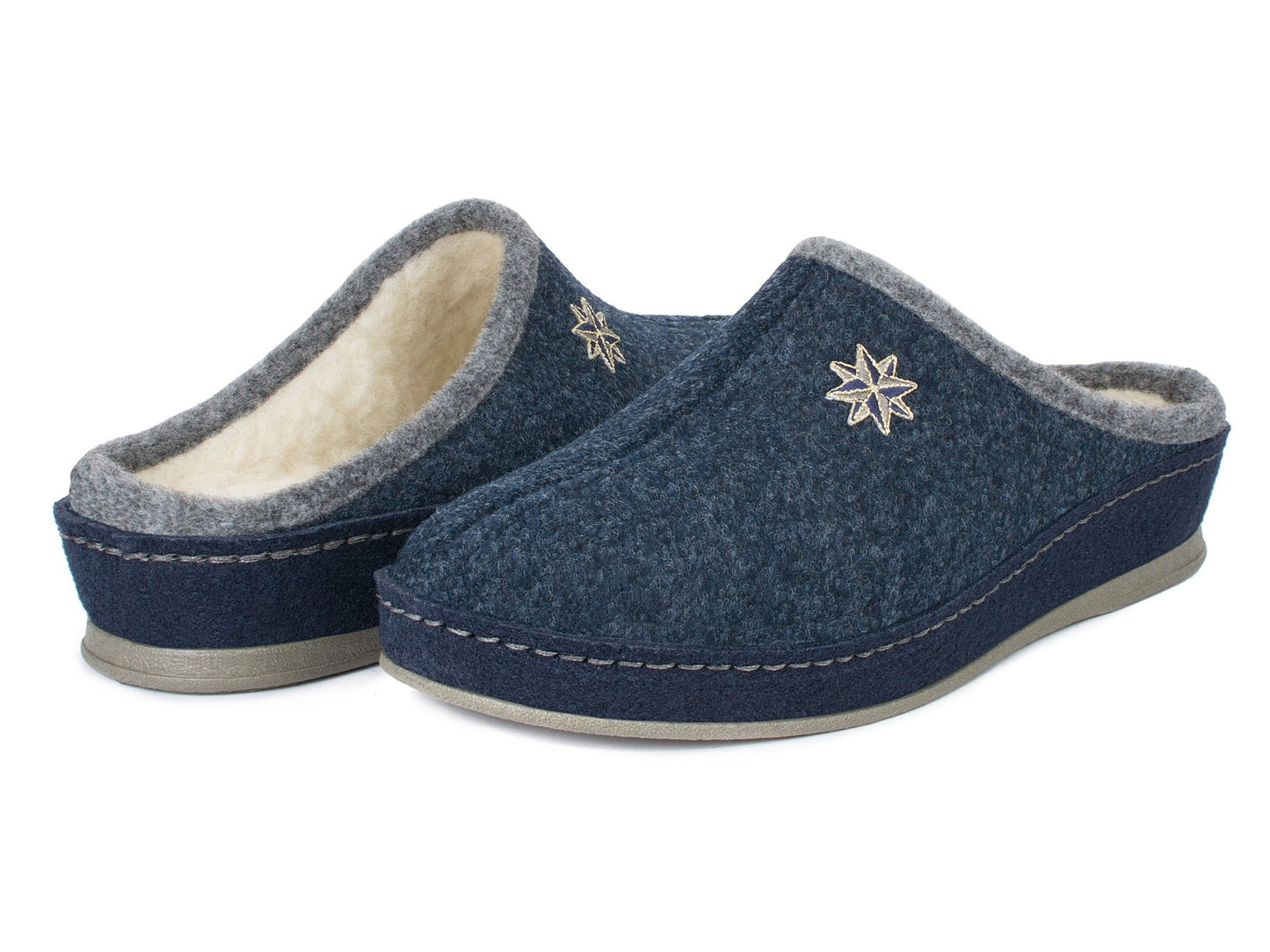 Schawos Damen Filz Hausschuh Lisa, warm gefüttert - schawos - shop.de