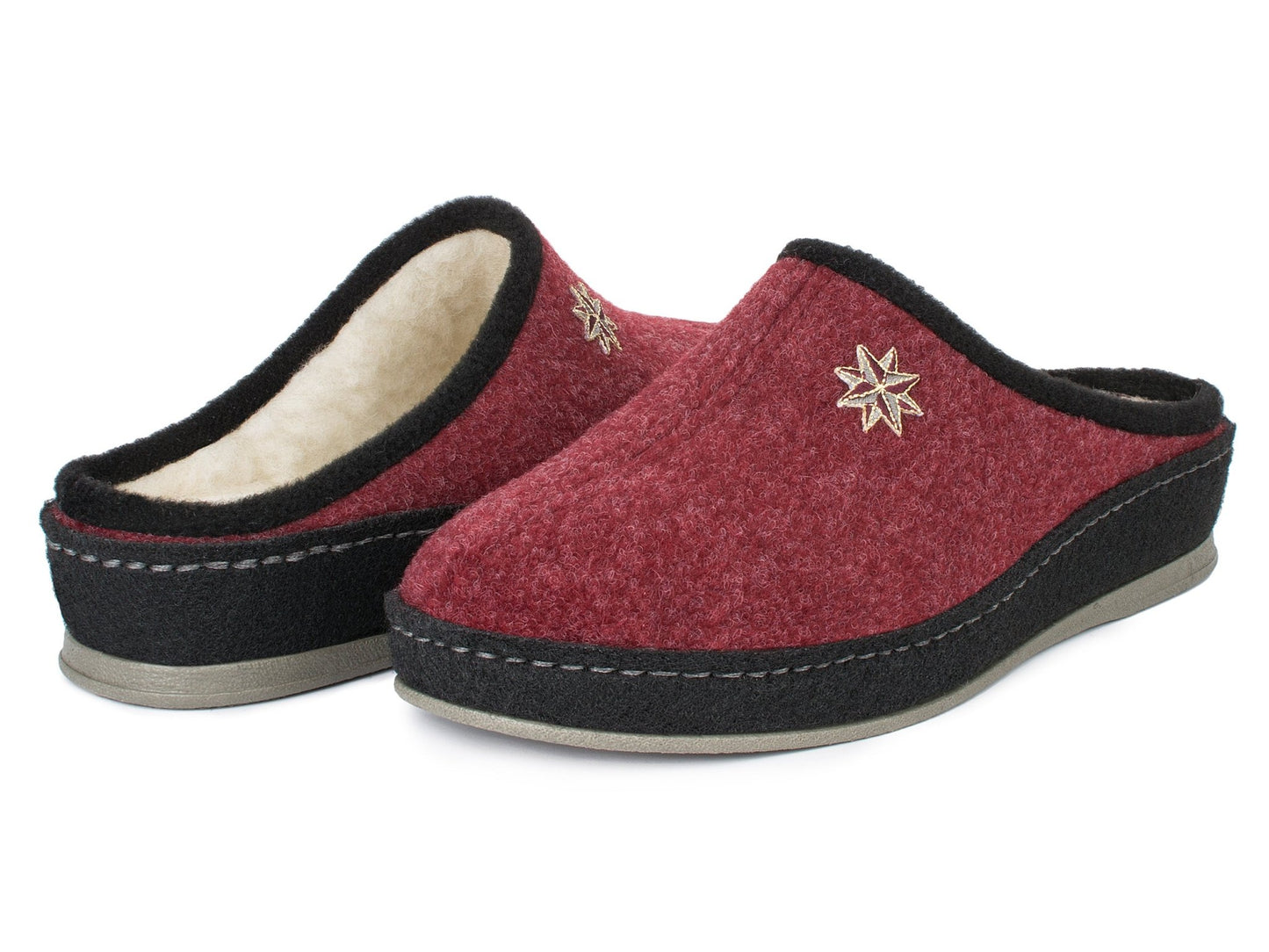 Schawos Damen Filz Hausschuh Lisa, warm gefüttert - schawos - shop.de