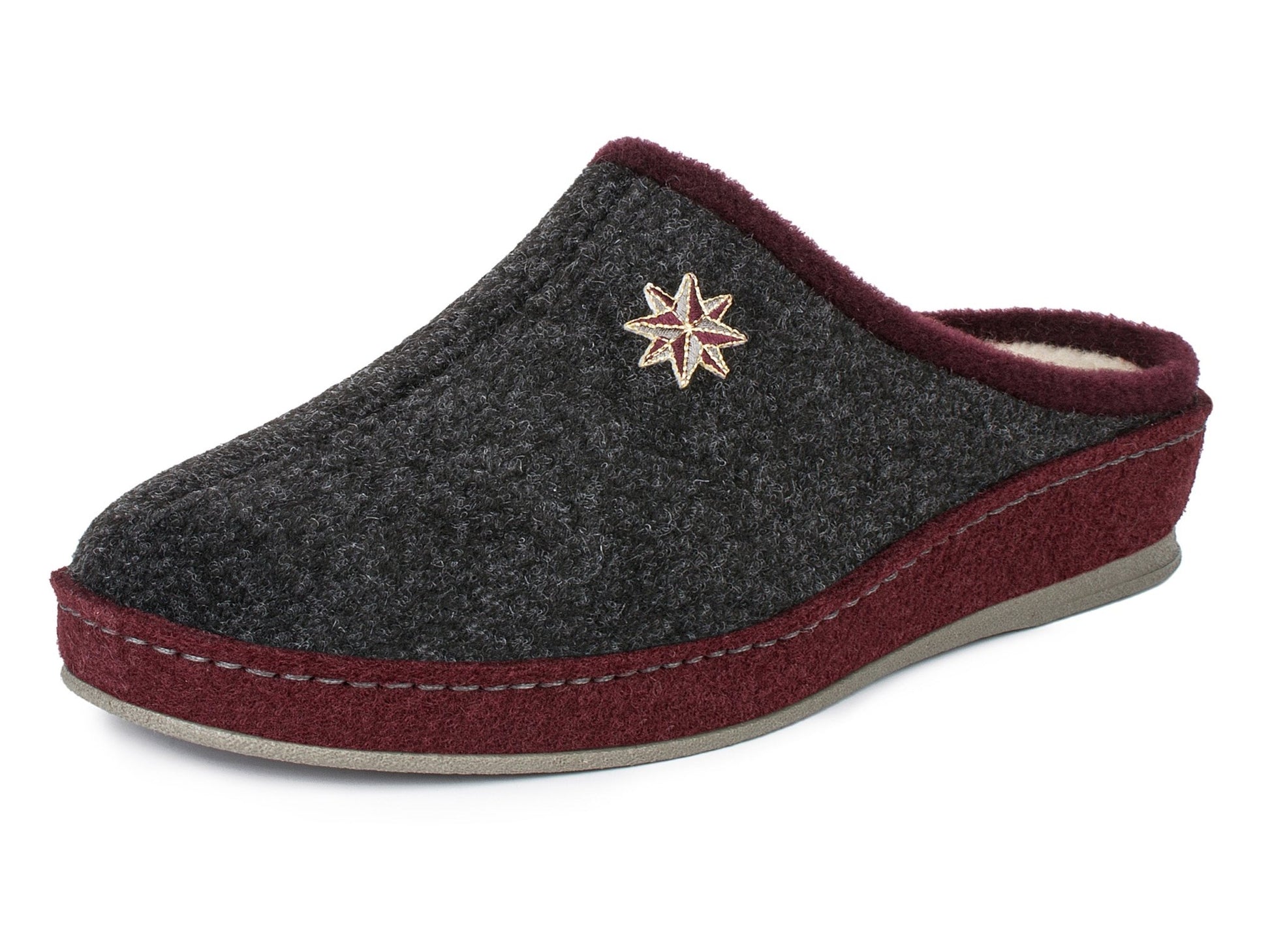 Schawos Damen Filz Hausschuh Lisa, warm gefüttert - schawos - shop.de