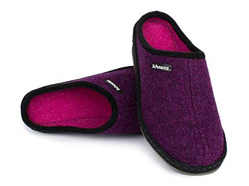 Schawos Damen Filz Hausschuh 2 - farbig, ungefüttert - schawos - shop.de