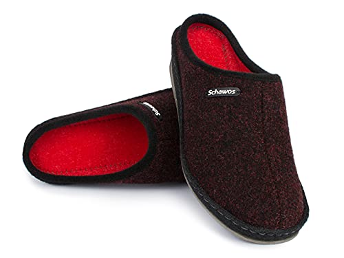 Schawos Damen Filz Hausschuh 2 - farbig, ungefüttert - schawos - shop.de