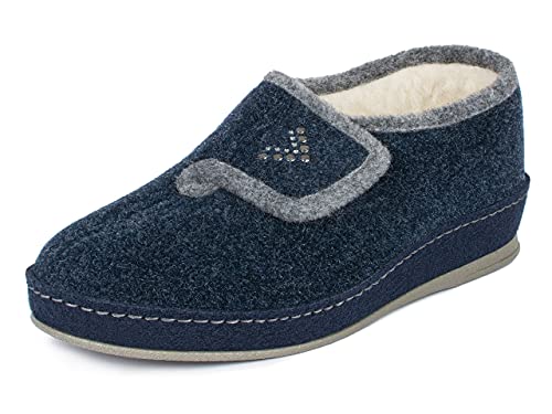 Schawos Damen Filz Hausschuh Johanna, warm gefüttert - schawos - shop.de